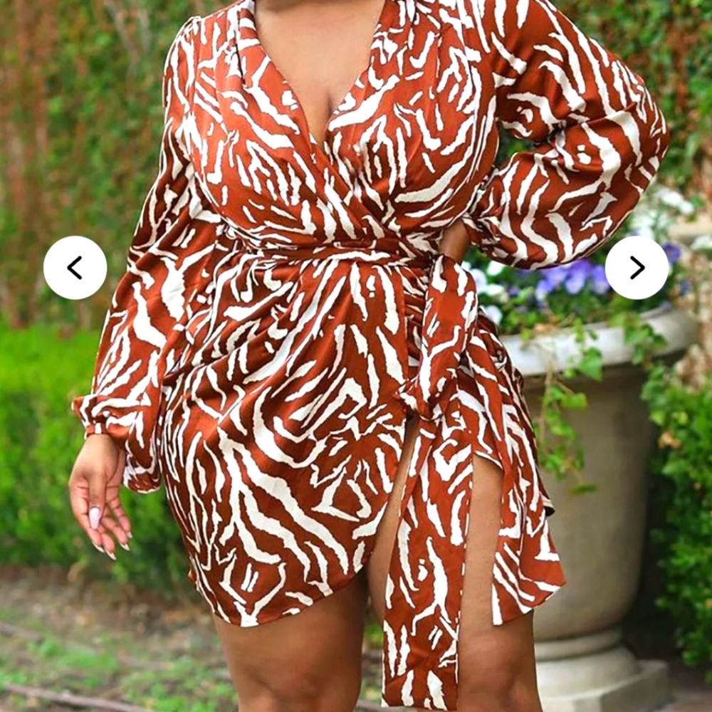 Fashion Nova - She's An Animal Mini Dress - Brown/combo